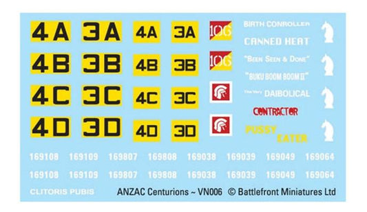 Flames of War: Vietnam: Centurion Decal Sheet