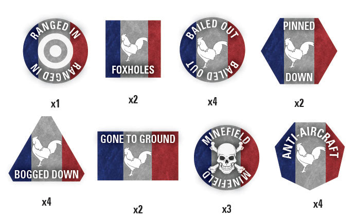 WWIII: NATO: Team Yankee French Token Set